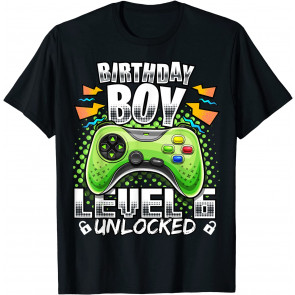 Level 6 Unlocked Video Game 6th Birthday T-Shirt