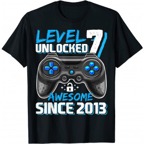 Level 7 Unlocked Awesome Since 2013 Video Game 7th Birthday T-Shirt