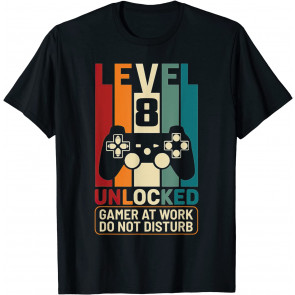Level 8 Unlocked 8th Birthday Gamer T-Shirt