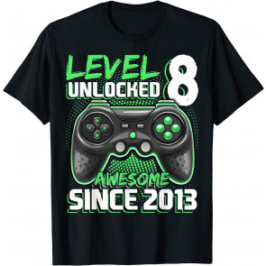 Level 8 Unlocked Awesome 2013 Video Game 8th Birthday Gift T-Shirt