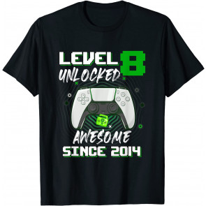 Level 8 Unlocked Awesome 2014 8th Birthday Video Game Gift T-Shirt