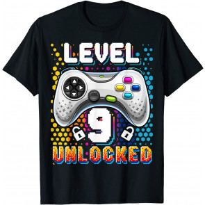 Level 9 Unlocked Video Game 9th Birthday T-Shirt