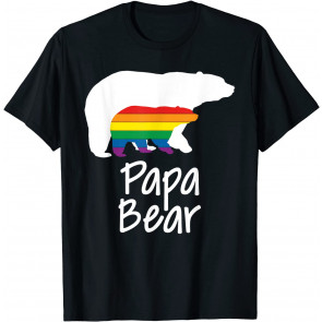 LGBT Dad Papa Bear Mothers Gay Lesbian Pride Rainbow T-Shirt
