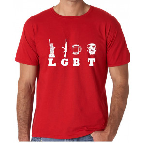 LGBT Movement - Liberty Guns Beer Trump GOP, Make America Great Again Political Support Republican Men's T-Shirt