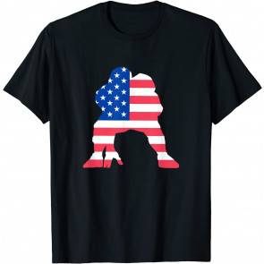 Lineman American Football Linemen USA Flag Patriotic US T-Shirt