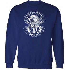 Live Free OR DIE - Eagle America USA Patriot - Fleece Sweat T-Shirt
