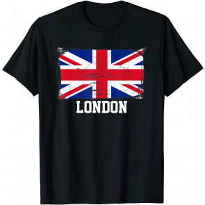 London England Vintage Distressed Union Jack Flag T-Shirt