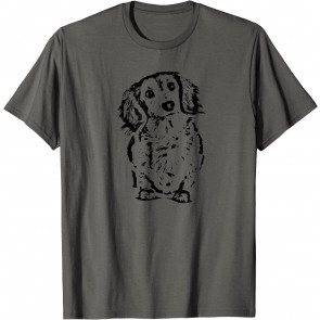 Long Hair Dachshund Lover Gift Doxie Mom Dad Cute Wiener Dog T-Shirt