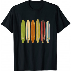 Longboard Surfboards Vintage Retro Style Surfing T-Shirt