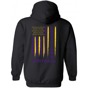 Louisiana Team Colors Purple And Gold Football Flag T-Shirt