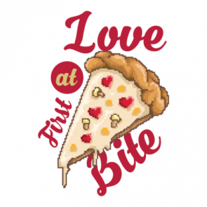 Love At First Bite Retro Pizza Tshirt