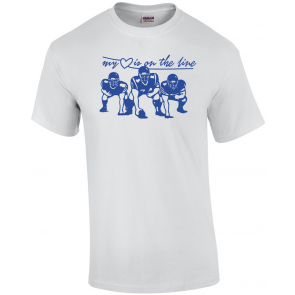 Football My Heart Is On The Line Offensive Lineman T-Shirt