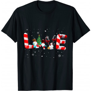 Love Christmas Gnomes Drinking Wine Xmas Wine Alcohol Lovers T-Shirt