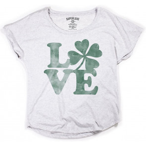 Love Clover St Patricks Day Flowy Tri-Blend T-Shirt