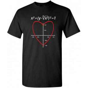 Love Heart Equation Math Graphic Mens Ladies T-Shirt