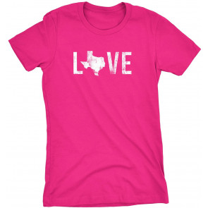 Love Texas - Distressed Vintage Soft Style Texas Womens  T-Shirt