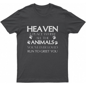Lovely Dog Heaven A Place Where Allhe Animals You've Ever Loved Runo Greet Dog T-Shirt