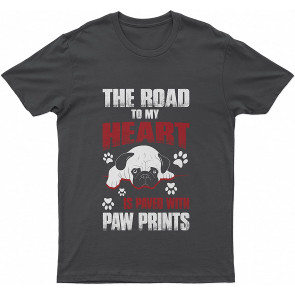 Lovely Dog Lovers-she Roado My Heart Is Paved With Paw Prints Dog T-Shirt