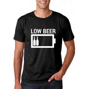 Low Beer! Need A Charge! - College Drinking Party Humor T-Shirt