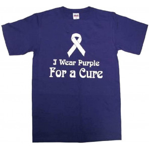 Lupus Awareness I Wear Purple For A Cure May Purple Ribbon Pray Month Logo Walkathon Walk Fund Raiser T-Shirt