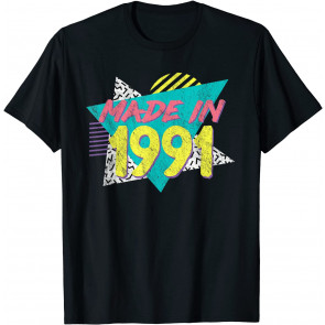 Made In 1991 Retro Vintage 30th Birthday Gift T-Shirt