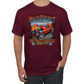 Main Street Of America Route 66 Hot Rod Cars And Trucks T-Shirt