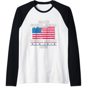 Make Social Media Great Again 2022 US Flag Red White Blue T-Shirt
