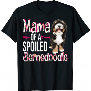 Mama Of A Spoiled Bernedoodle Happy Mother's Day Floral Dog T-Shirt