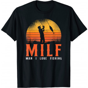 Man I Love Fishing Vintage Retro T-Shirt