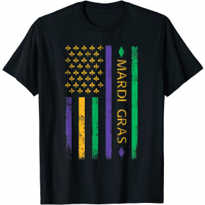 Mardi Gras US Flag Thin Lines Flag Gift - Men & Women T-Shirt