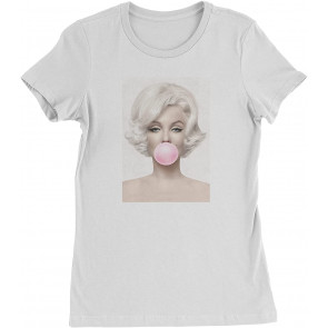Marilyn Monroe Pink Bubble Gum Womens T-Shirt