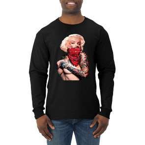 Marilyn Monroe Tattooed Face With Red Bandana T-Shirt