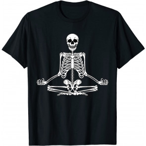 Meditating Skeleton Lotus Yoga Zen Balance Halloween Costume T-Shirt