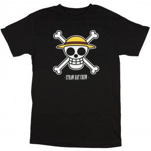 Men’s One Piece Luffy's Jolly Roger Straw Hat Crew T-Shirt