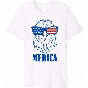 Merica American Flag Sunglasses Patriotic Eagle July 4th T-Shirt
