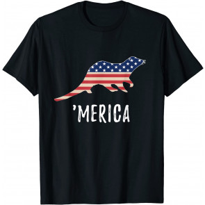 Merica Otter American Flag Independence Day 4th Of July T-Shirt