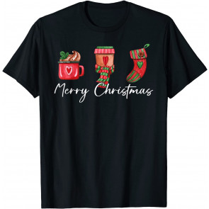 Merry Christmas Drink Hot Chocolate Stocking Stuffer Pajamas T-Shirt