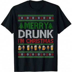 Merry Drunk I'm Christmas Beer Drinking Ugly Xmas  T-Shirt