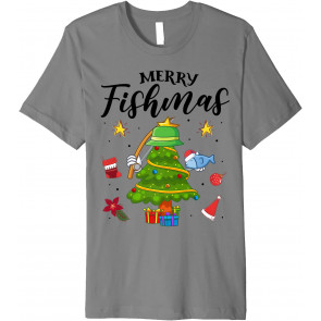 Merry Fishmas Christmas Xmas Fishing Fish Fisherman T-Shirt