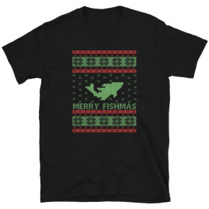 Merry Fishmas Fisherman Ugly Christmas Gift T-Shirt