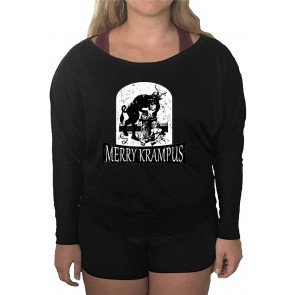 Merry Krampus Christmas Demon Flowy T-Shirt