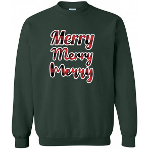 Merry Merry Merry Buffalo Plaid T-Shirt