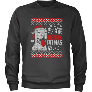 Merry Pitmas Pitbull Ugly Christmas Holiday T-Shirt
