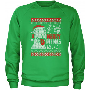 Merry Pitmas Pitbull Ugly Christmas Holiday T-Shirt