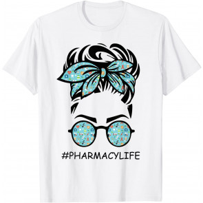 Messy Hair Medicine Bandana Sunglasses Pharmacy Life Women T-Shirt