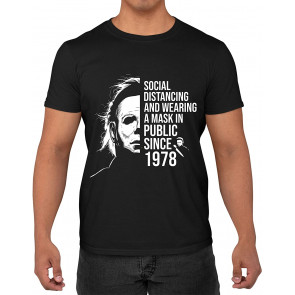 Michael Myers Social Distancing Wear A Mask In Public Since 1978 Horror, Friends Horror Halloween 2021 T-Shirt