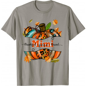 Mimi Pumpkin Leopard Mimi Thankful Grateful Blessed T-Shirt