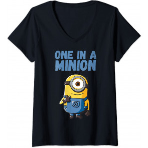 Minions One In A Minion Blue Text Portrait T-Shirt