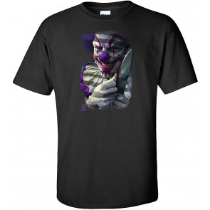 Mischief The Clown Holding A Knife Evil Scary Halloween T-Shirt