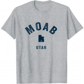 Moab Utah UT Vintage 70s Sports Design Navy Print T-Shirt